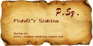 Pluhár Szabina névjegykártya