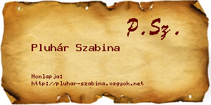 Pluhár Szabina névjegykártya